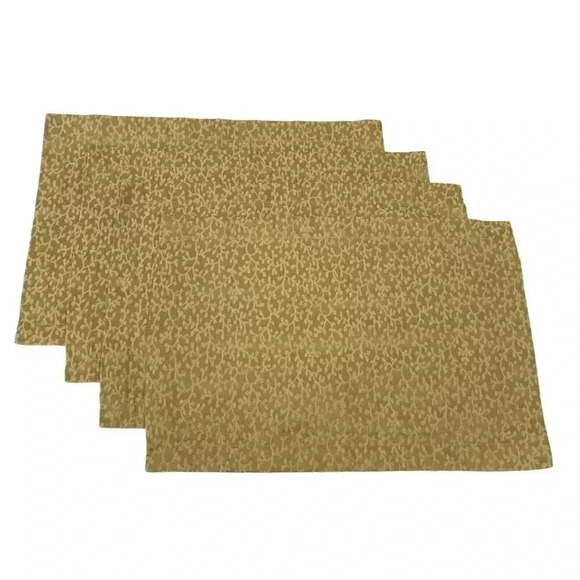 Table Placemats Vine Pattern Rectangular Golden Brown Holiday Decor - Picture 1 of 3